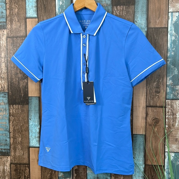 MAELREG Tops - MAELREG medium blue performance shirt